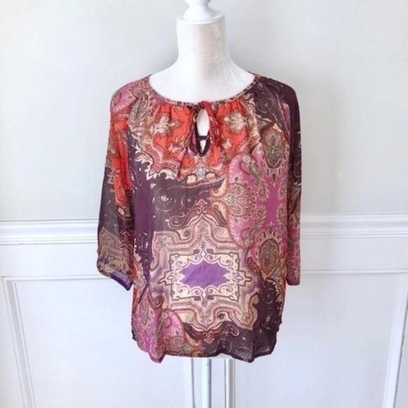 Stitch Fix Papermoon Crescenta Tie Neck Blouse NWT - Picture 1 of 5